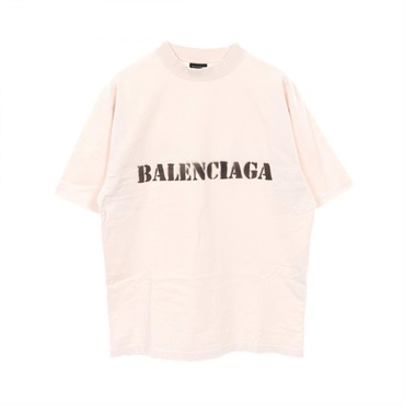 BALENCIAGA Stencil Type T-shirt short sleeve tops cotton Beige Used mens size XS