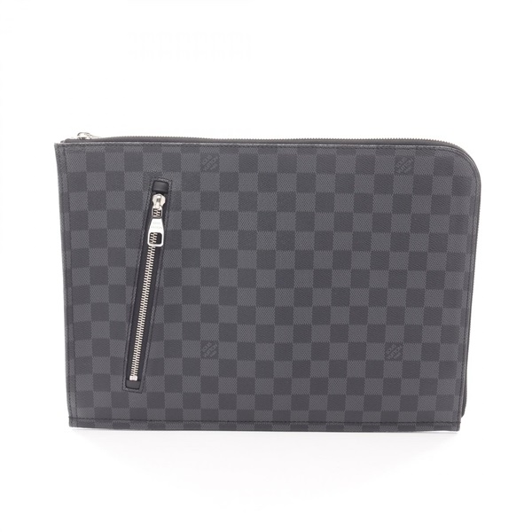 LOUIS VUITTON Poche Document business clutch bag N48247 Damier Graphite Black LV
