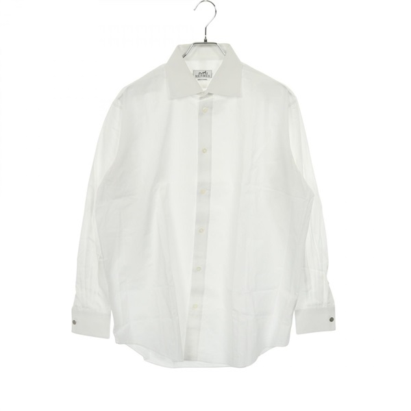 HERMES Sellier button Shirts Tops cotton White Used mens size 42