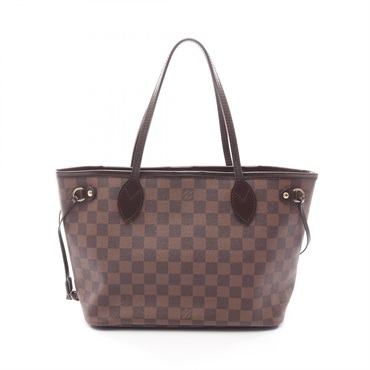 LOUIS VUITTON Neverfull PM Tote hand Bag N51109 Damier Ebene Used Women