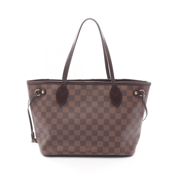 LOUIS VUITTON Neverfull PM Tote hand Bag N51109 Damier Ebene Used Women