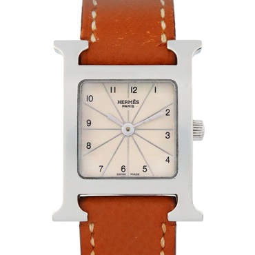 HERMES H Wrist Watch HH1.210 Quartz Stainless Steel Leather belt Used Women