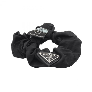 PRADA Re-Nylon Scrunchie Hair accessory Nylon Black Triangle logo Used Women