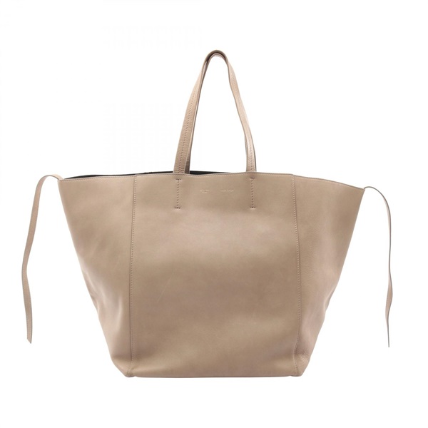 CELINE Cabas Phantom Hand Shoulder Tote Bag leather Beige Used Women