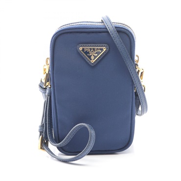 PRADA TESSUTO Shoulder crossbody Bag 1N1860 Nylon Saffiano leather Blue Used