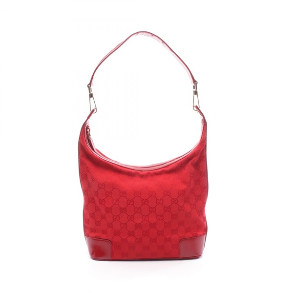 GUCCI GG canvas Shoulder Bag 001 4204 canvas Patent leather Red Used Women