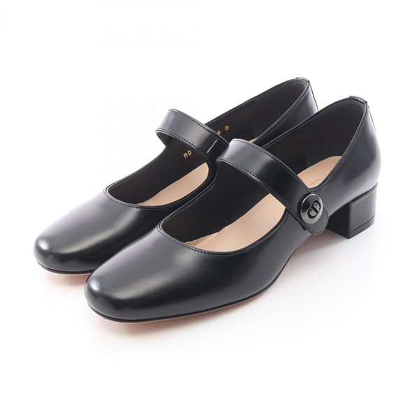 Christian Dior D-DOLL pumps shoes #36 KWB706ACA90036 leather Black Used Women