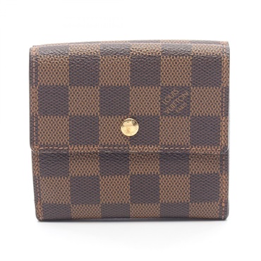 LOUIS VUITTON Portefeuille Elise Double Snap Wallet N61654 Damier Ebene Used LV