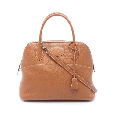HERMES Bolide 31 shoulder Handbag R Taurillon Clemence Gold Gold Used SHW
