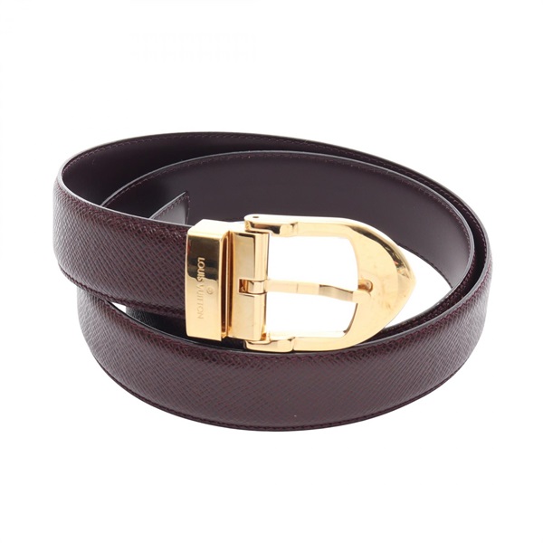 LOUIS VUITTON Ceinture Classic belt M6841 Taiga leather Acajou Used mens