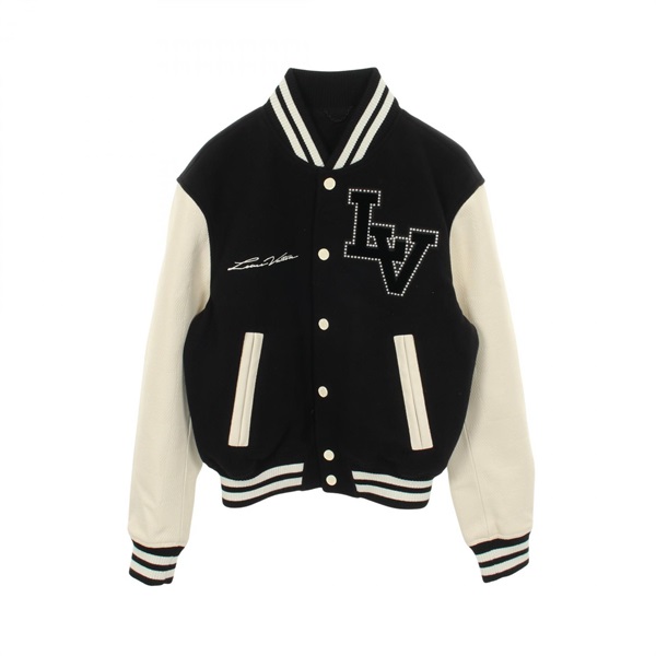 LOUIS VUITTON Pharrell Varsity Jacket Blouson #48 wool leather Cupro Cotton Used
