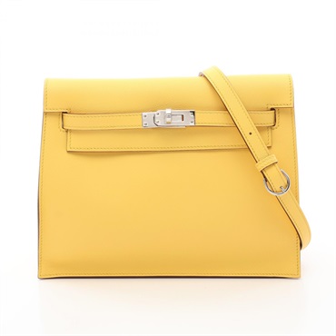 HERMES Kelly dance 2 Shoulder crossbody hand Bag K Swift leather Jaune Mango SHW
