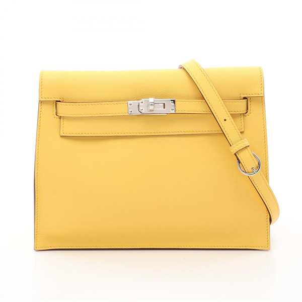 HERMES Kelly dance 2 Shoulder crossbody hand Bag K Swift leather Jaune Mango SHW