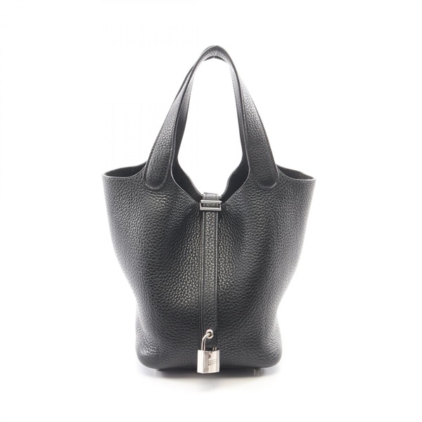 HERMES Picotin Lock PM Tote Handbag Clemence leather Black SHW Used Women Q
