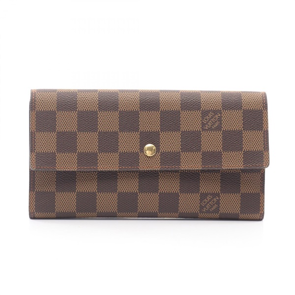 LOUIS VUITTON Portefeuille International Tri-fold long wallet N61217 Damier LV