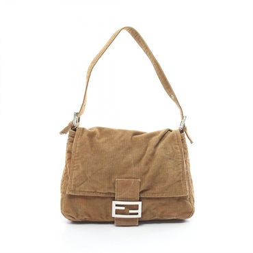 FENDI Mamma bucket Shoulder Bag 26325 Corduroy Khaki Used Women