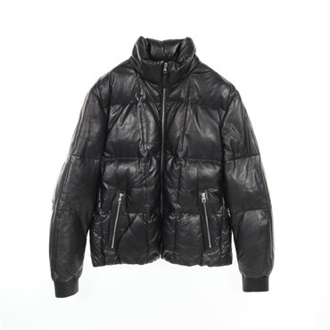 LOUIS VUITTON Down jacket RM142M H6L06WKL6 Lamb leather Black Used mens 52 L
