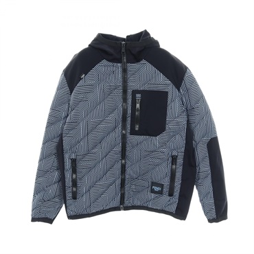 FENDI FF logo Zip-up Down jacket FAA641 Nylon Black Blue #48 Used mens