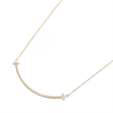 TIFFANY＆CO T Smile Small Necklace Pendant 18KPG Pink Rose Gold Used women