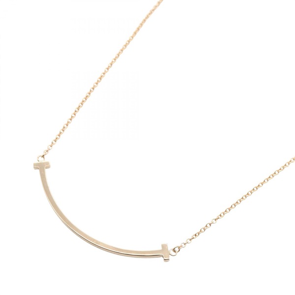 TIFFANY＆CO T Smile Small Necklace Pendant 18KPG Pink Rose Gold Used women