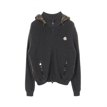 MONCLER MAGLIONE cardigan wool acrylic Gray Khaki #XL Used mens