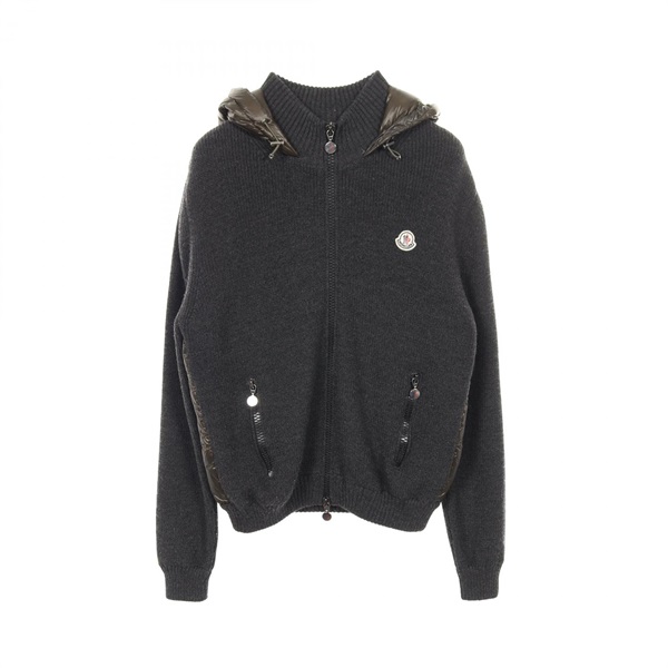 MONCLER MAGLIONE cardigan wool acrylic Gray Khaki #XL Used mens