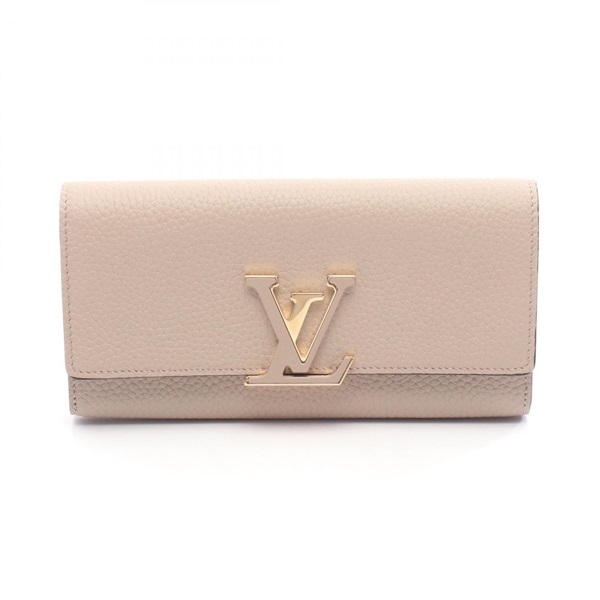 LOUIS VUITTON Portefeuille Capucine wallet M61249 Taurillon leather Galet Used