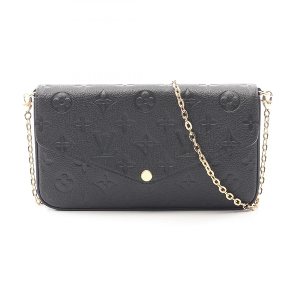 LOUIS VUITTON Pochette Felicie Shoulder chain crossbody Bag M82477 leather noir
