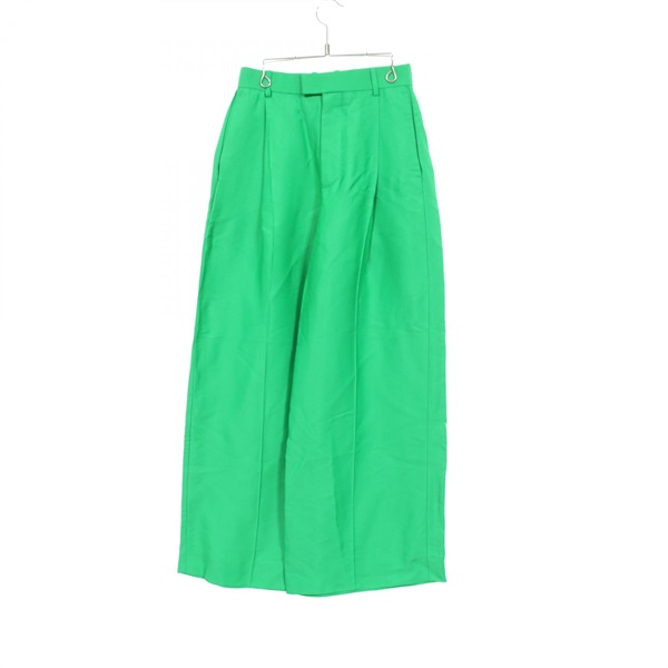 BOTTEGA VENETA Wide Pants Trousers 700861 cotton Green Used Women #36
