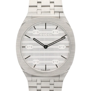 GUCCI 25H Boys Wrist Watch YA163407 Quartz Stainless Steel Used Boys