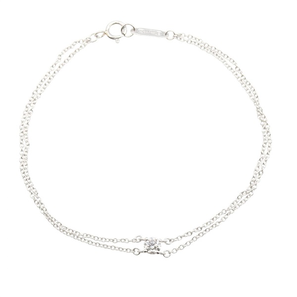 TIFFANY＆CO Solitaire Diamond Bracelet Pt950 Platinum Used Women