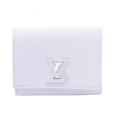 LOUIS VUITTON Portefeuille Capucine Tiny Bi-fold wallet leather Blue Used Women