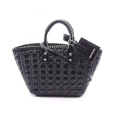 BALENCIAGA BISTRO XS Basket Shoulder Crossbody Tote Bag 671342 leather BK Used