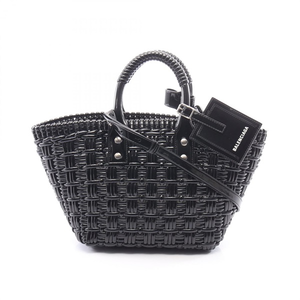 BALENCIAGA BISTRO XS Basket Shoulder Crossbody Tote Bag 671342 leather BK Used