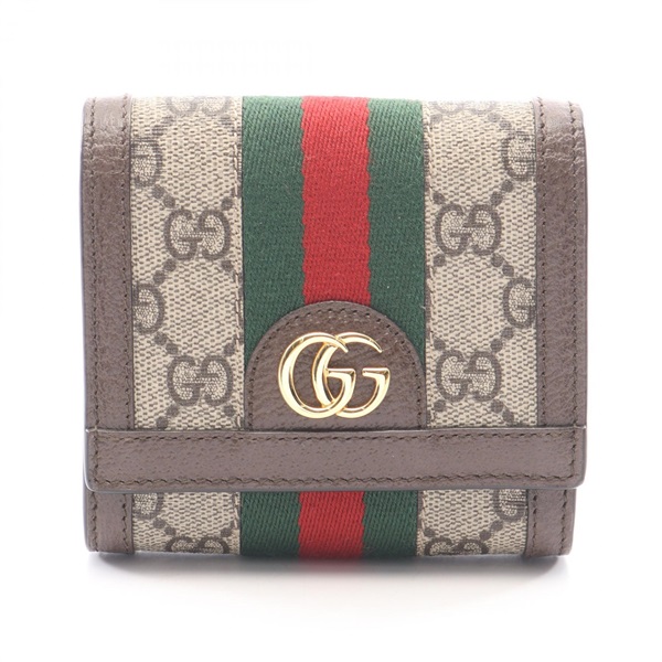 GUCCI Ophidia GG Sherry Line Bi-fold Wallet Purse 598662 canvas leather Used
