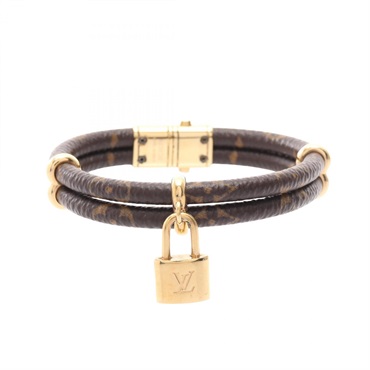 LOUIS VUITTON Keep It Twice Bracelet M8109F Gold Plated Monogram Used Women LV