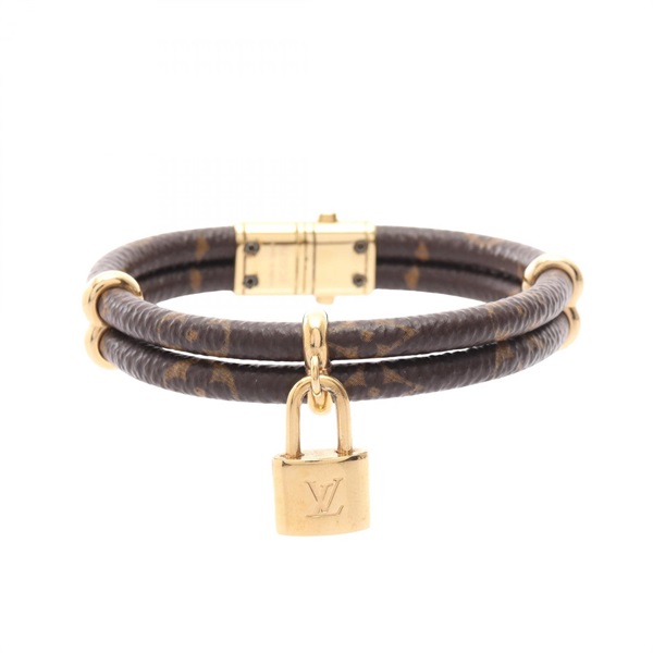 LOUIS VUITTON Keep It Twice Bracelet M8109F Gold Plated Monogram Used Women LV