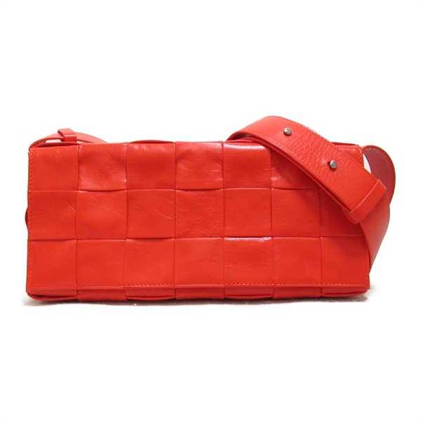 BOTTEGA VENETA Stretch Cassette Shoulder Bag leather Red Used Women crossbody