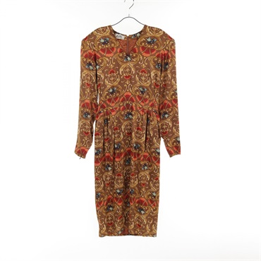 HERMES Dress silk #40 Brown Multicolor Used  women