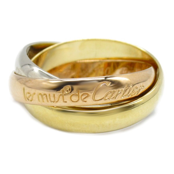 CARTIER Trinity Ring 18KYG RG WG Yellow White Rose Gold used US size 4.75 #49