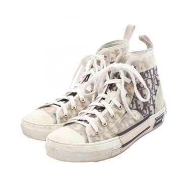 Christian Dior B23 Oblique sneakers shoes #42 Fabric Rubber White Gray Used mens