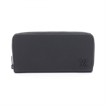 LOUIS VUITTON Zippy Wallet Horizontal M80334 Aerogram leather Black Used mens LV
