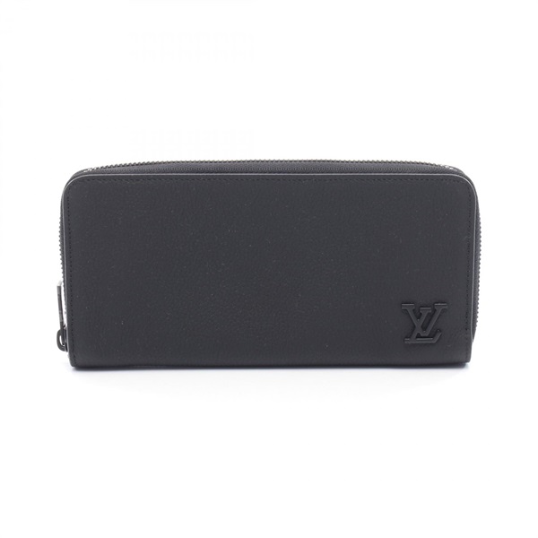 LOUIS VUITTON Zippy Wallet Horizontal M80334 Aerogram leather Black Used mens LV