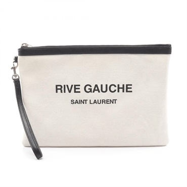 YVES SAINT LAURENT RIVE GAUCHE business secibd clutch bag 581369 canvas leather