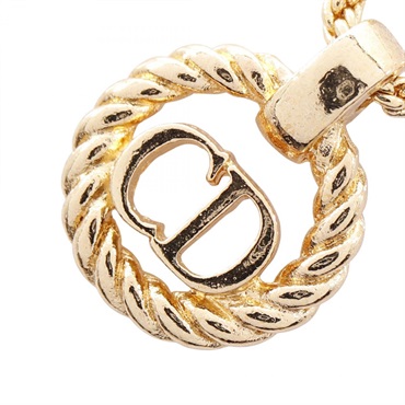 Chrisitan Dior CD logo Necklace pendant Gold Plated Used