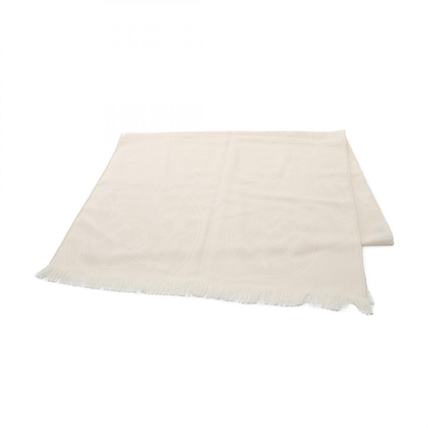 HERMES New Libris Stole shawl wrap silk cashmere White Used