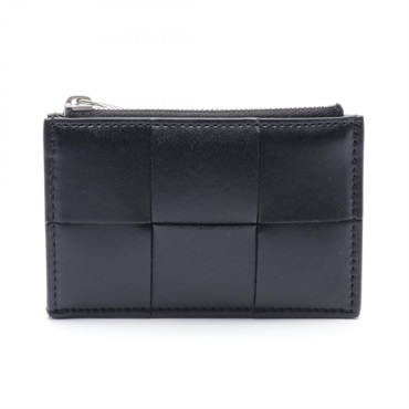 BOTTEGA VENETA cassette coin purse Wallet 679850 VBWD2 8803 leather Black Used