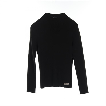CHANEL COCO Mark Clover knitwear sweater #40 P64687K60670 Rayon wool Black Used