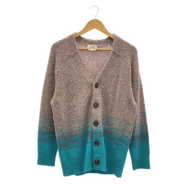 HERMES Cardigan knitwear cashmere Blue Used Women size S