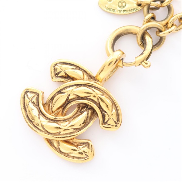 CHANEL CC Logo Necklace Pendant 52cm Gold Plated Used Women Coco